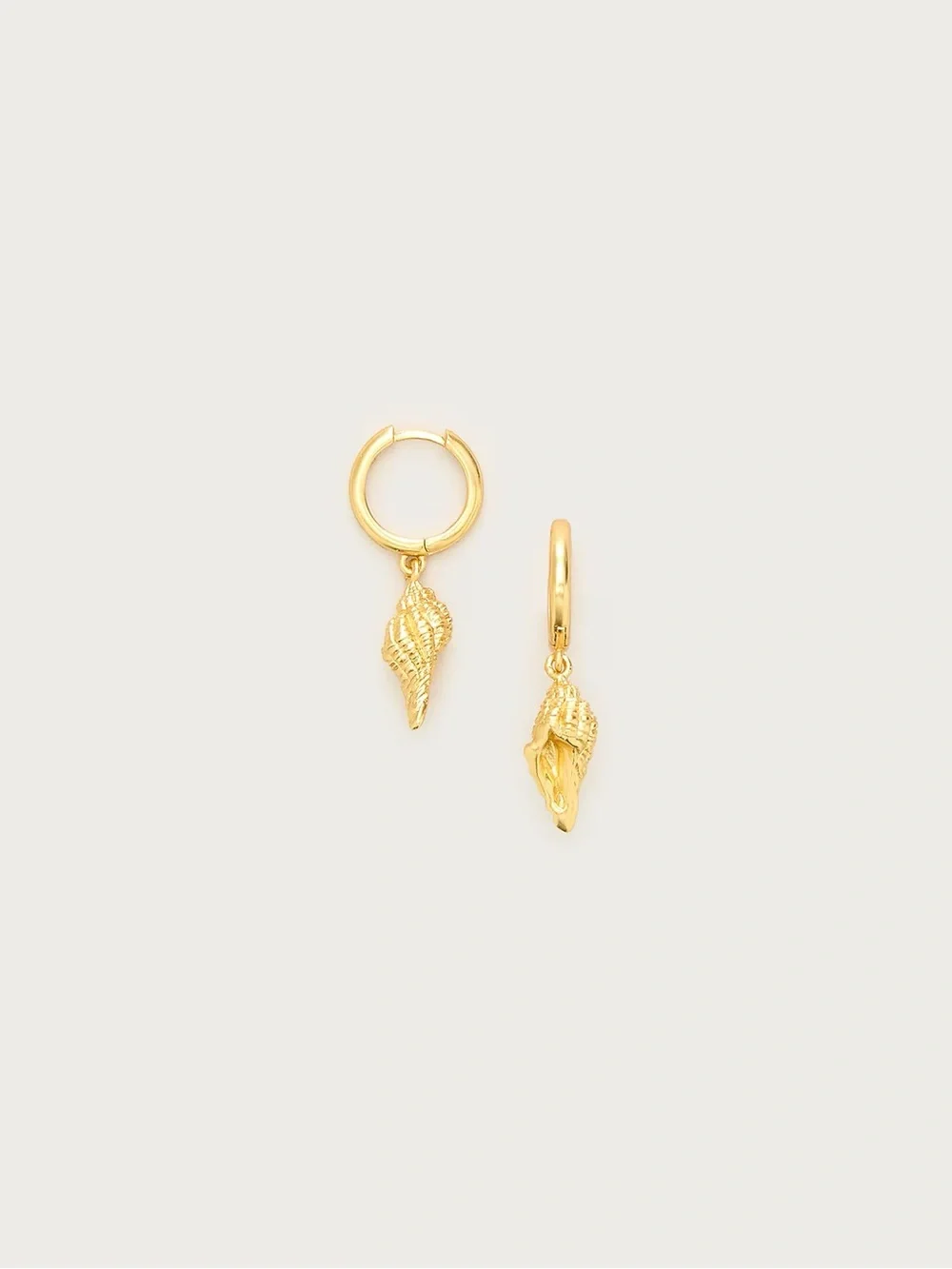J. Crew Gold Shell Drop Hoop Earrings